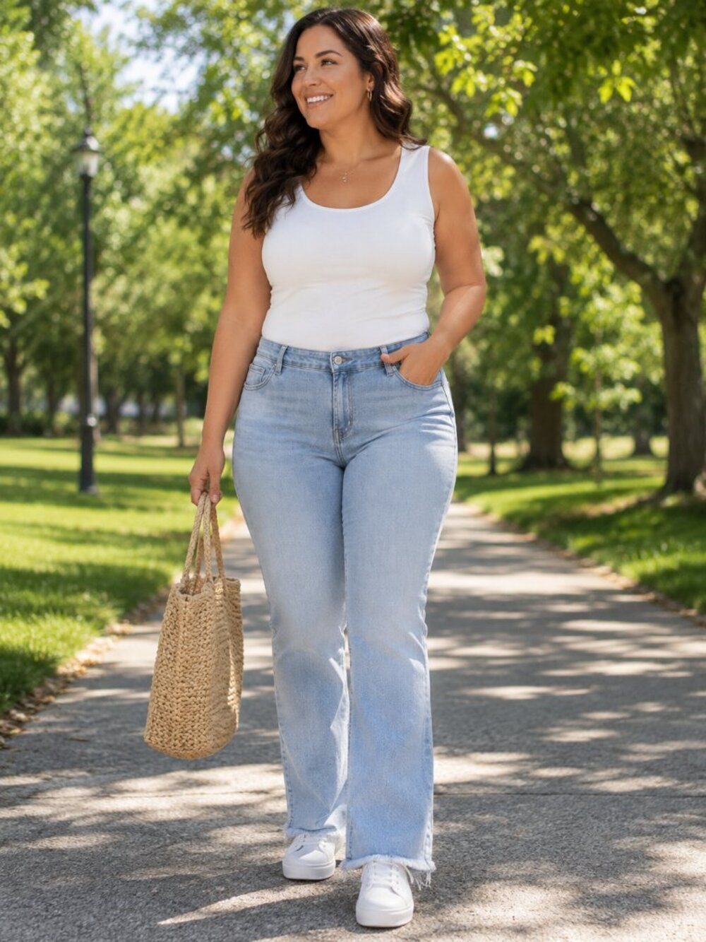 Vanilla Star Light Stretch Blue Plus Size Mid Rise Bootcut Feel Free Jeans 16W